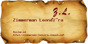 Zimmerman Leonóra névjegykártya